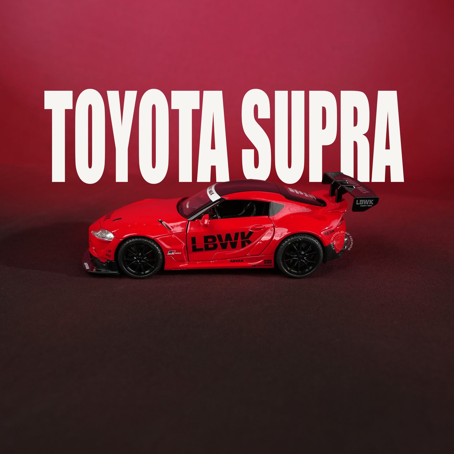Toyota Supra LBWK Red Model Car - 1:22 Scale Diecast