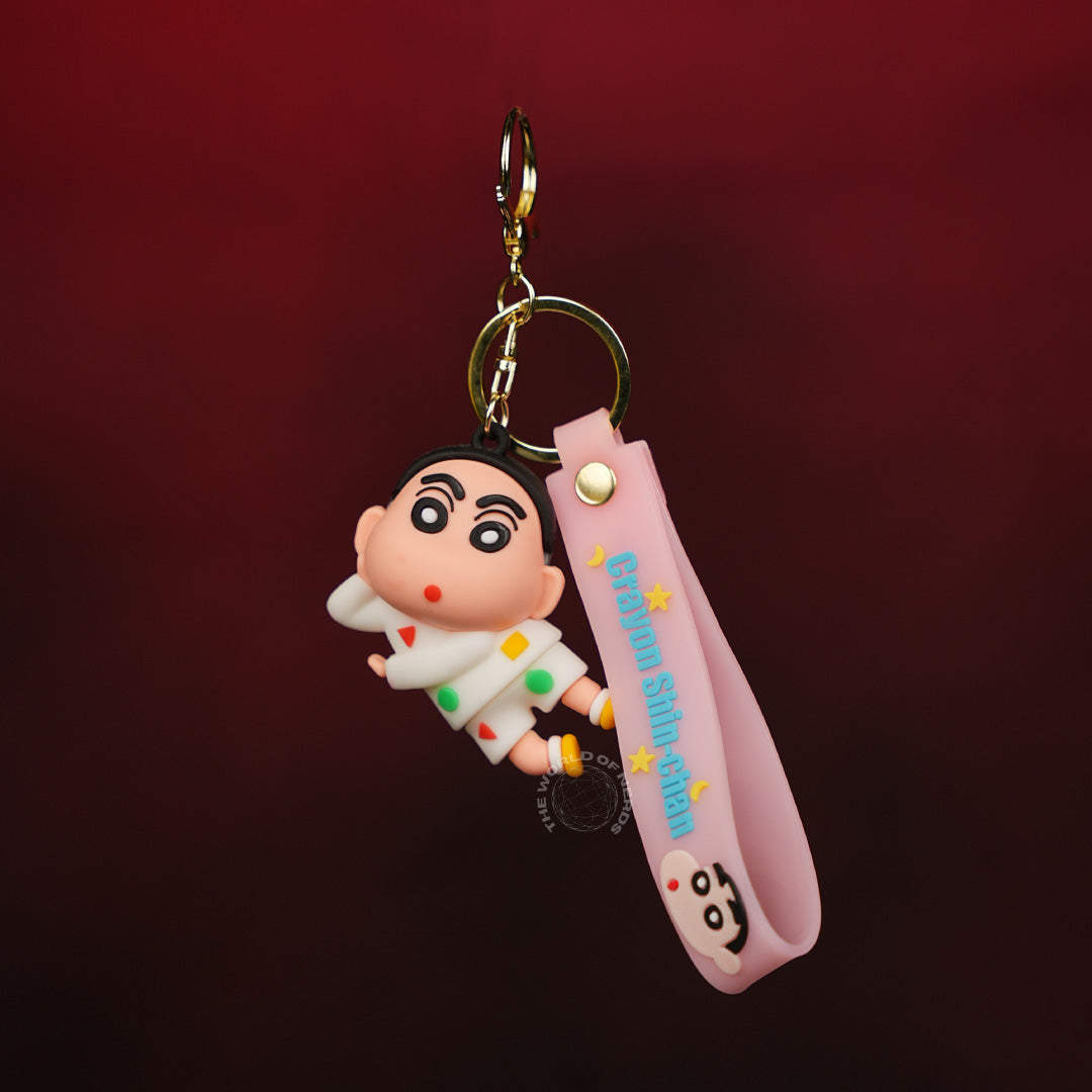 Shinchan White Lying Anime Keychain