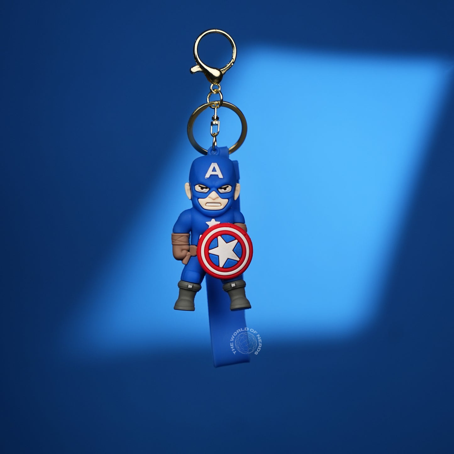 Captain America Classic Chibi 3D Rubber Keychain with “Hero” Strap - The World Of Nerds
