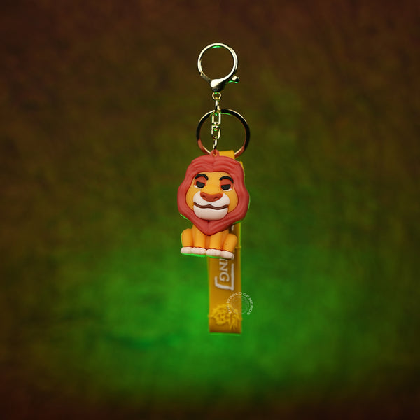 The Lion King Mufasa 3D Rubber Keychain with “Lion King” Strap