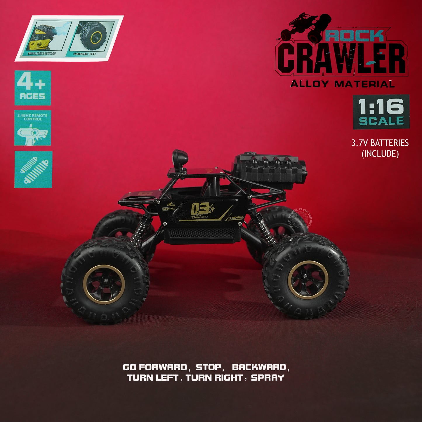 R/C-ROCK CRAWLER WITH SMOKE BLACK - The World Of Nerds