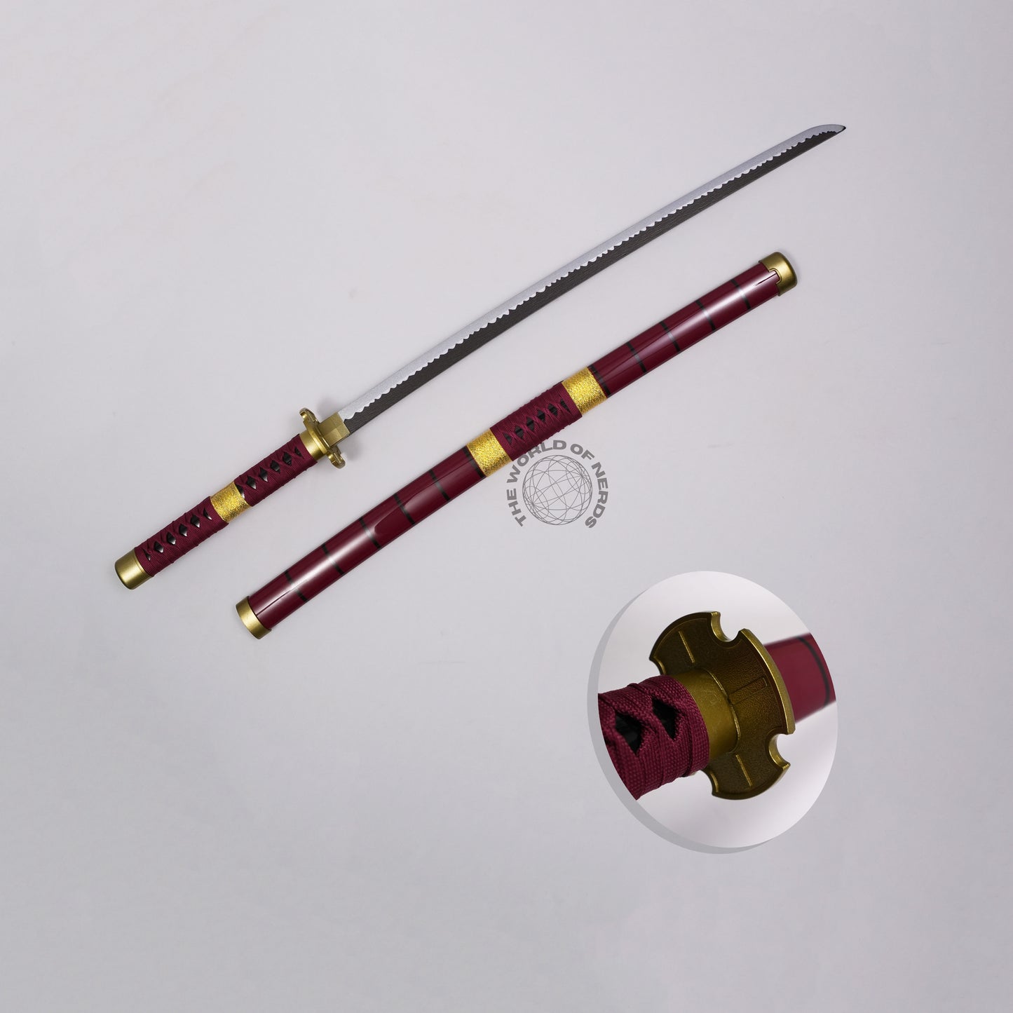 Zoro Red Sandai Kitetsu Wooden Katana – One Piece Anime Sword