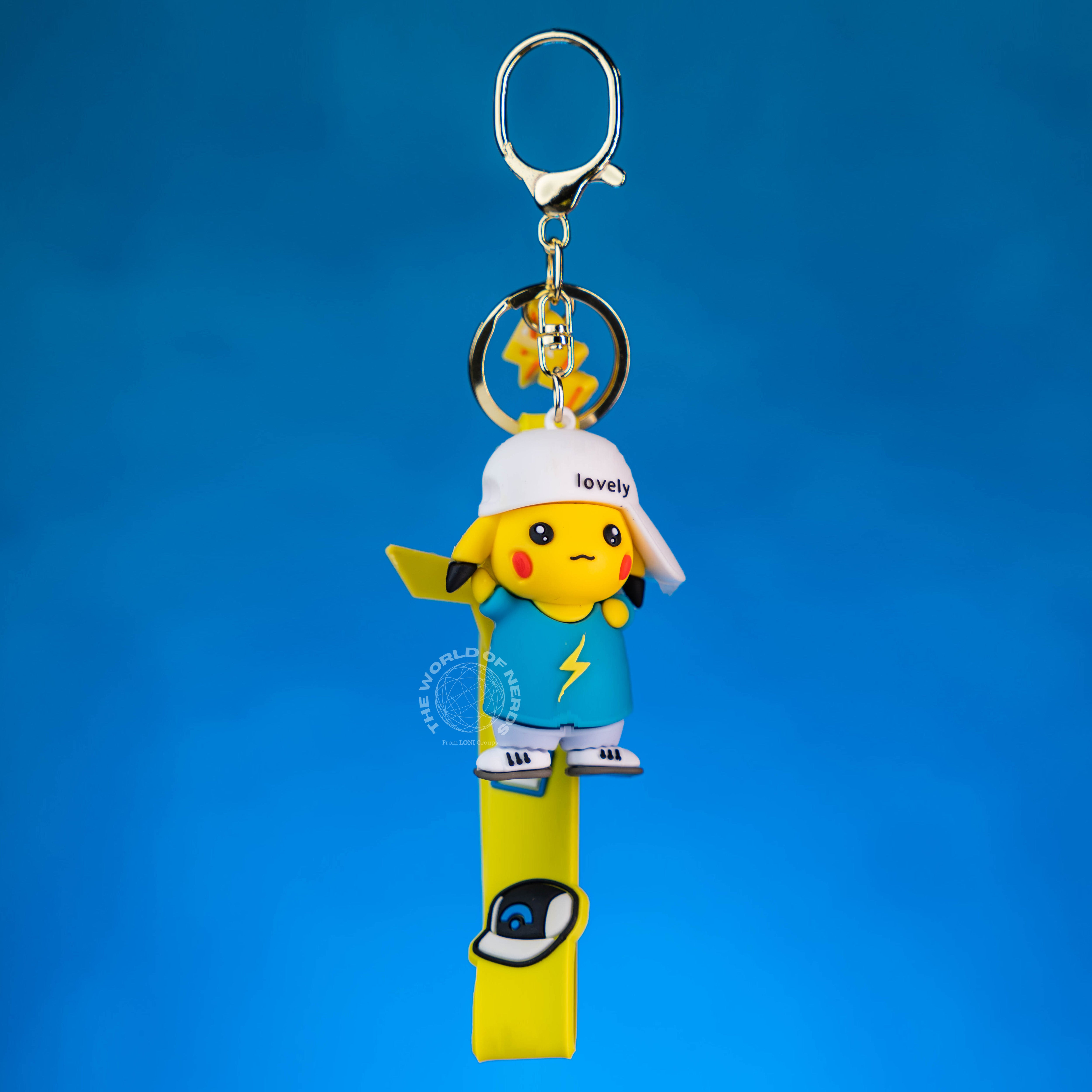 POKEMON PIKACHU WITH BASEBALL CAP KEYCHAIN