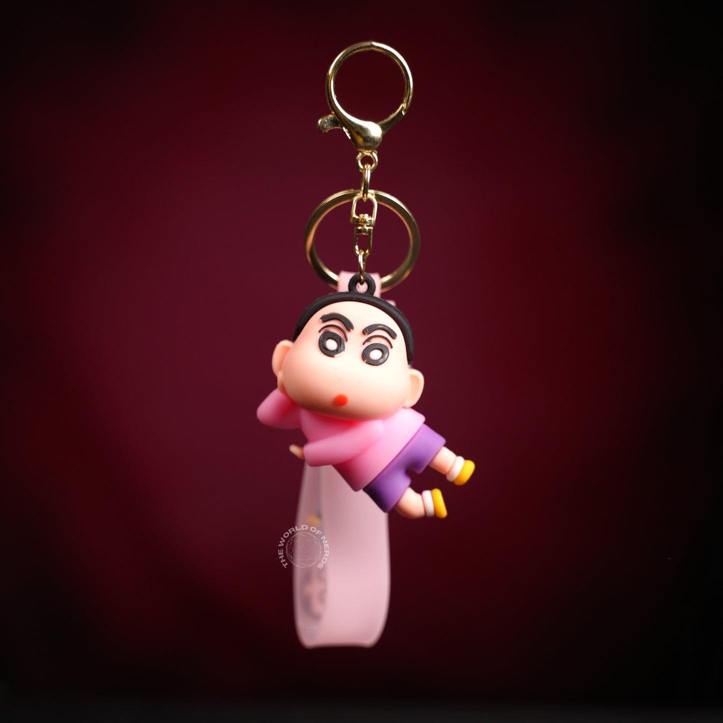 Pink Lying Pose Shinchan Keychain