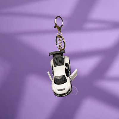 White Audi R8 Car Keychain