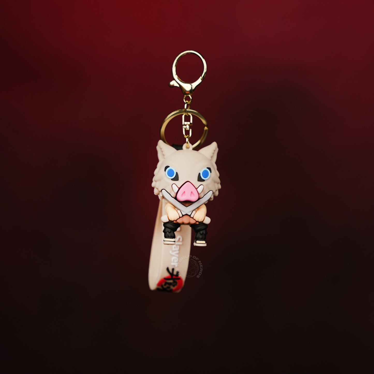 Inosuke Hashibira Crossed Swords Chibi Keychain