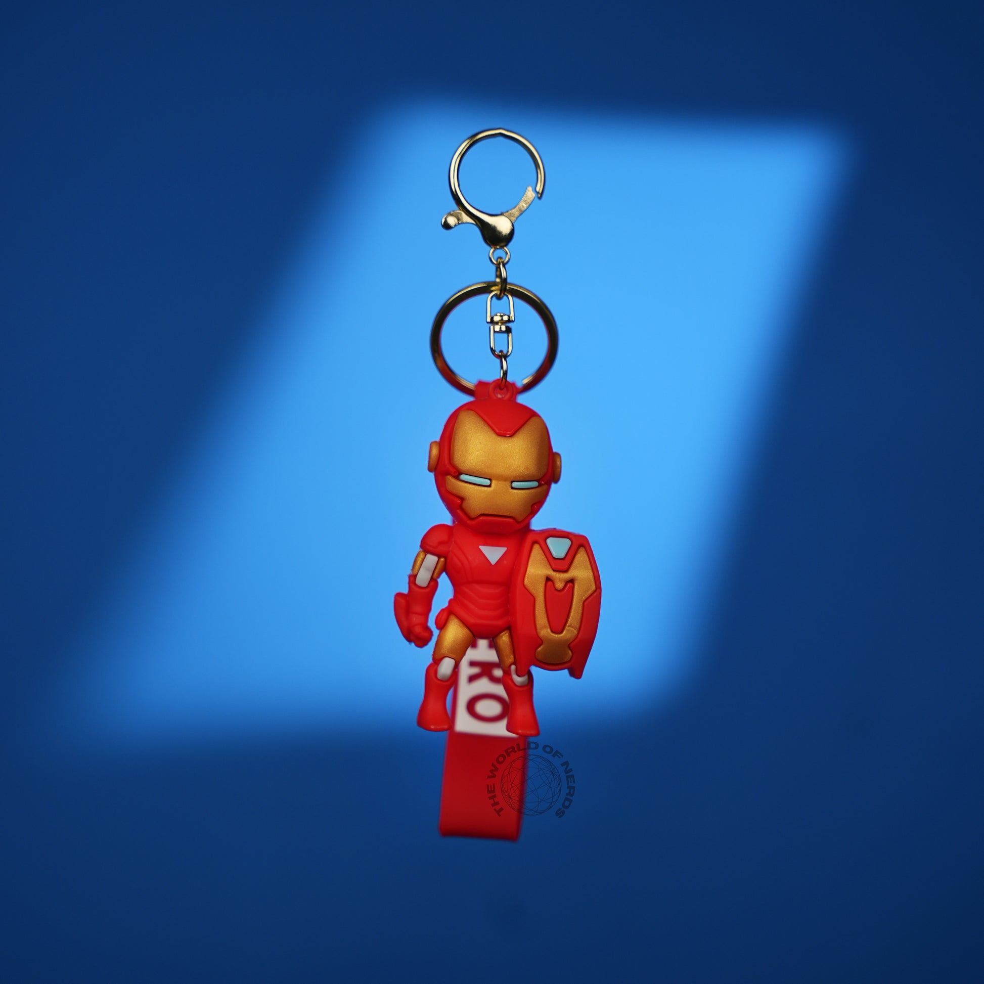 Iron Man Chibi 3D Rubber Keychain with “Hero” Strap - The World Of Nerds