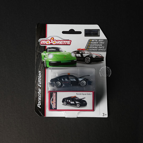 Majorette Porsche Taycan Turbo S Police Edition Diecast Car