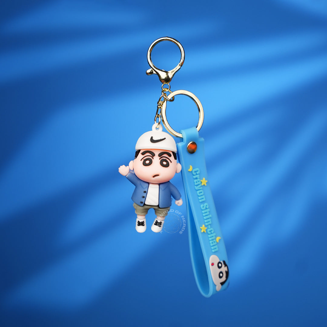 Shin Chan Blue Strap Cartoon Keychain