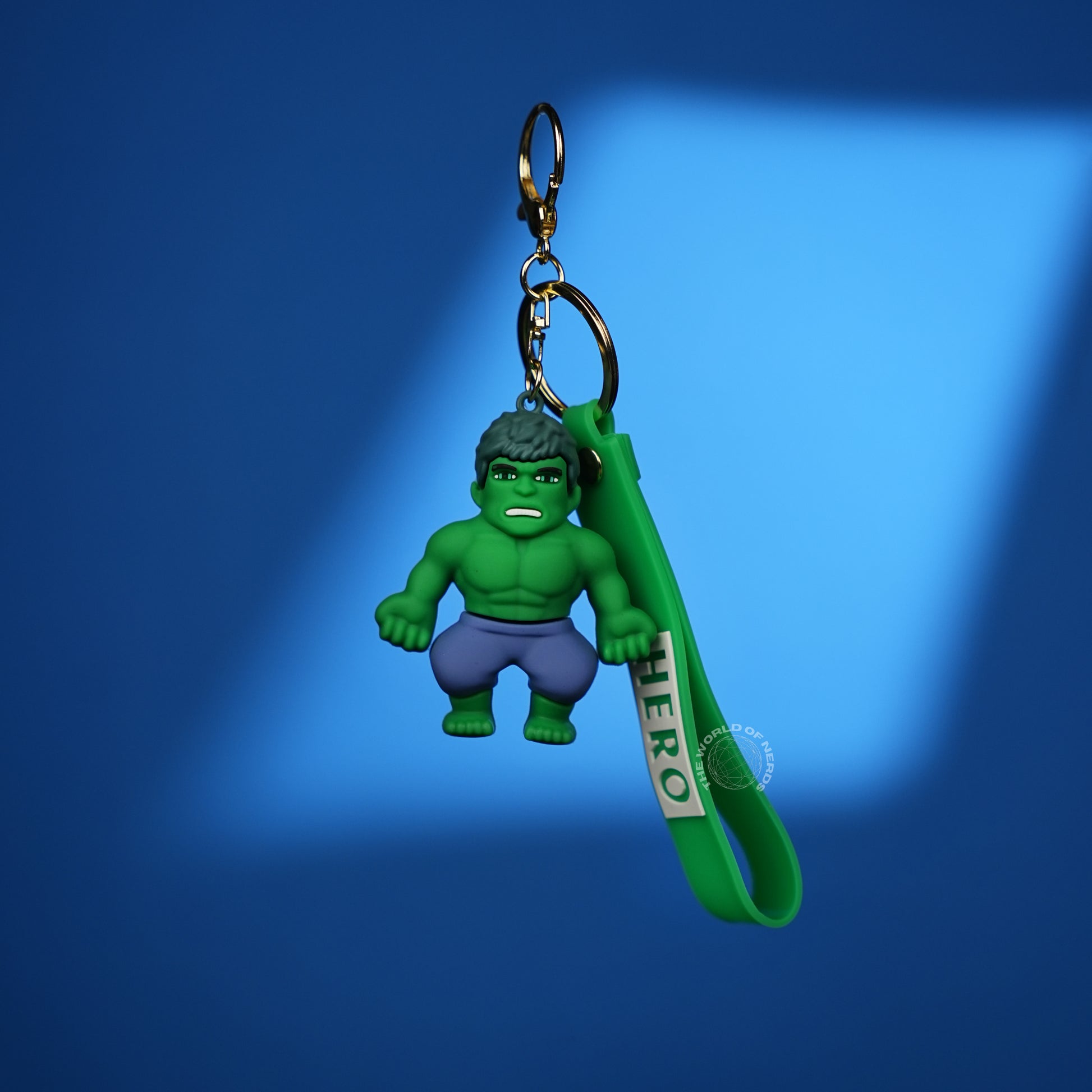 Hulk Chibi 3D Rubber Keychain with “Hero” Strap - The World Of Nerds