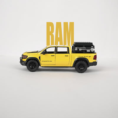 Ram Mammoth Pickup Truck Diecast Model – 1:32 Scale (Yellow)