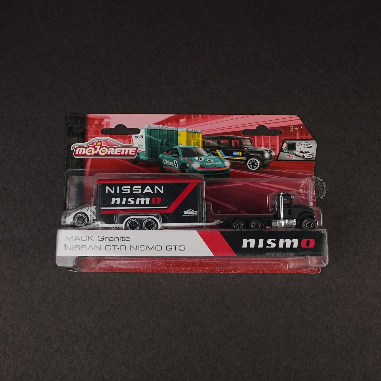Majorette Mack Granite Nissan GT-R Nismo GT3 Diecast - The World Of Nerds