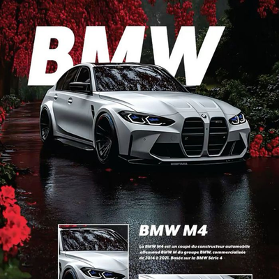 BMW M4 A3+ HD Car Wall Poster - 2