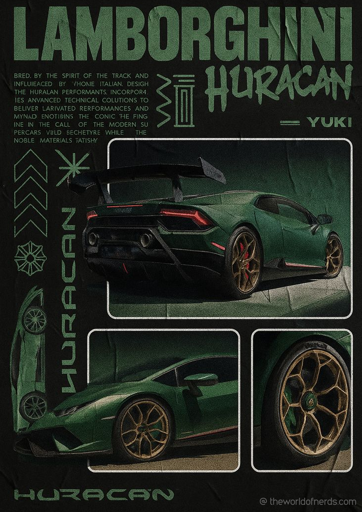 Lamborghini Huracan A3+ HD Supercar Wall Poster - The World Of Nerds