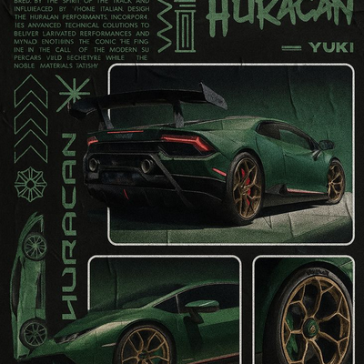 Lamborghini Huracan A3+ HD Supercar Wall Poster - 2
