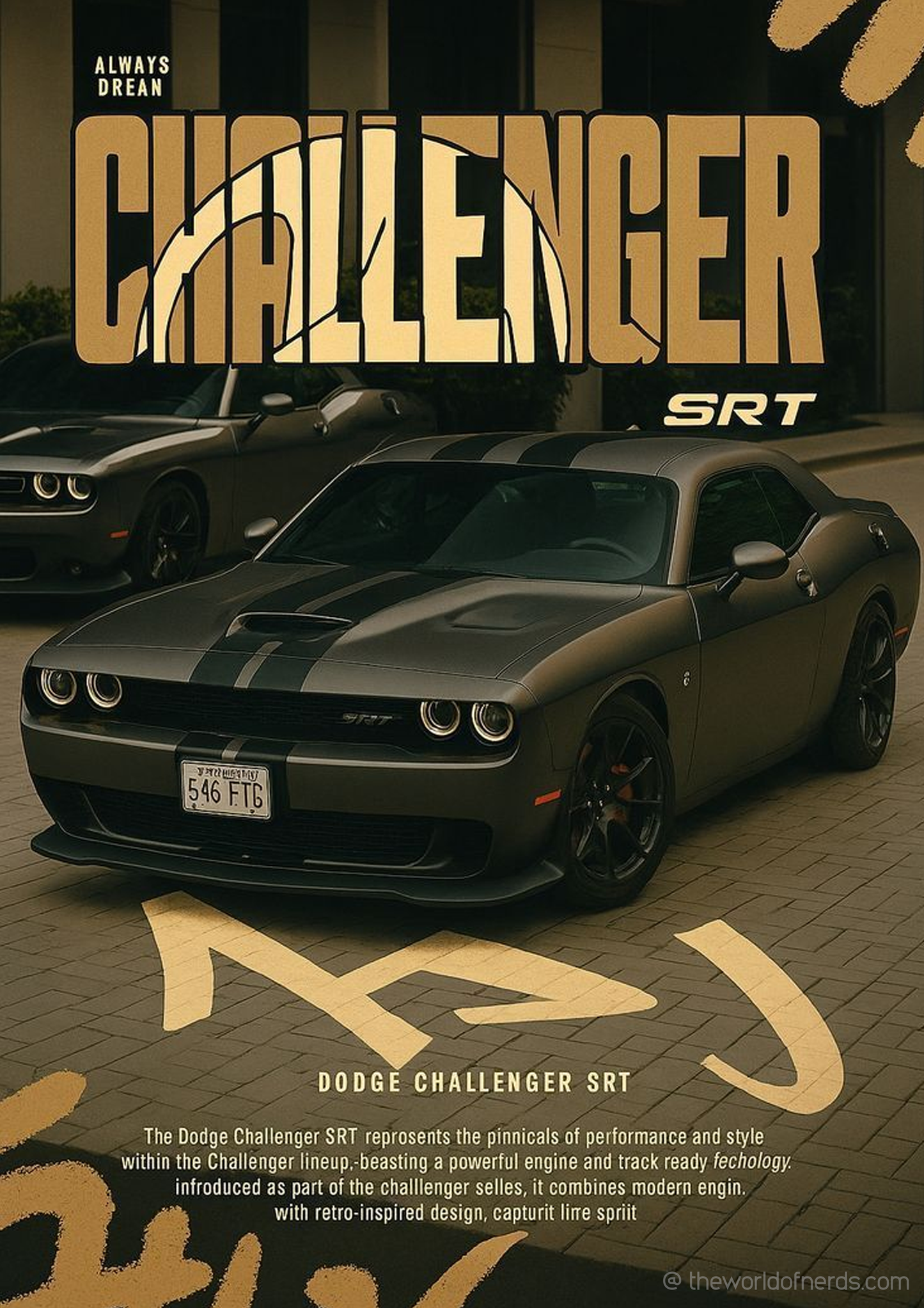 Dodge Challenger SRT A3+ HD Muscle Car Wall Poster - The World Of Nerds