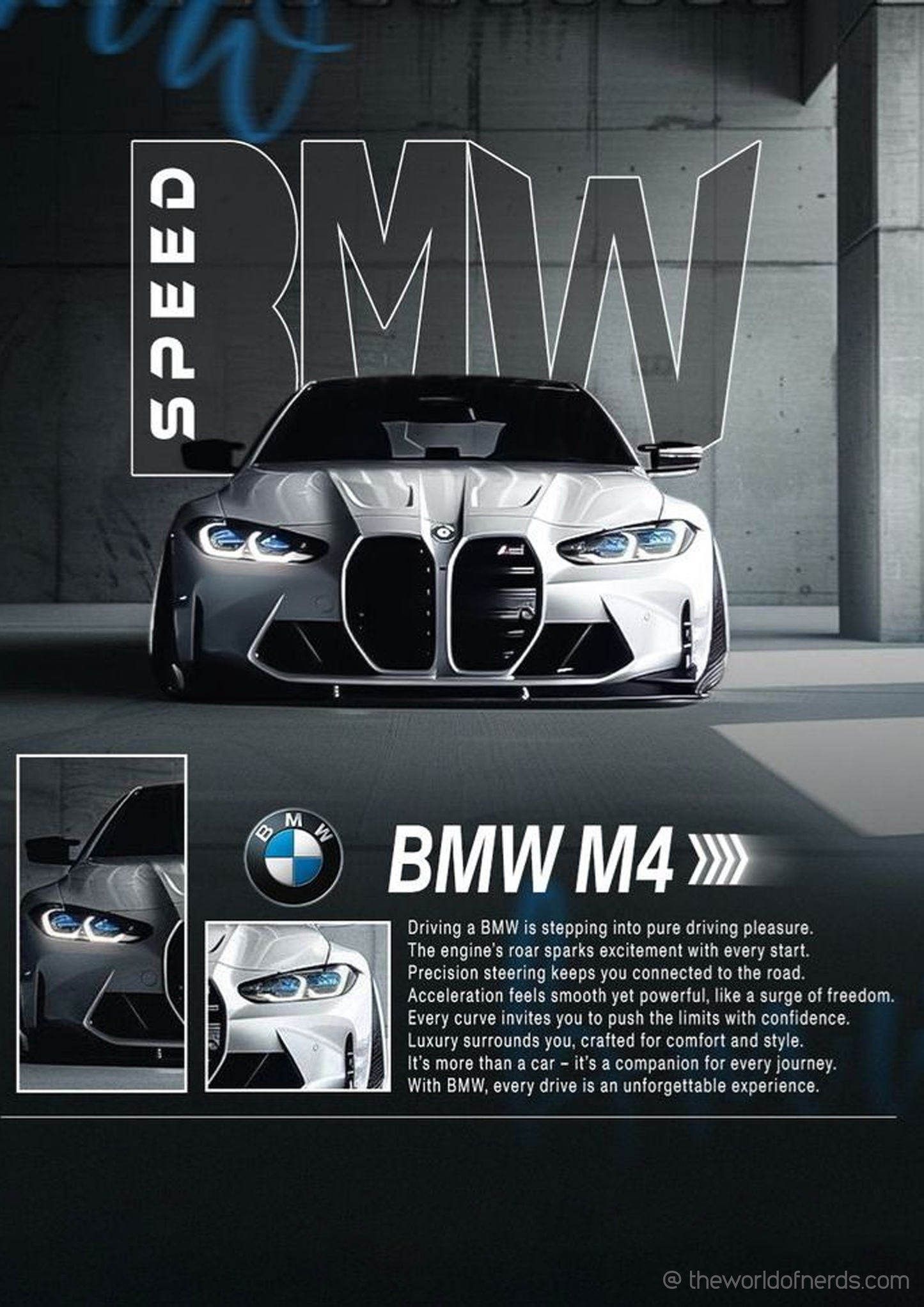 BMW M4 Speed Edition A3+ HD Car Wall Poster - The World Of Nerds