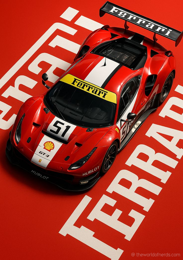 Ferrari GT Racing Edition A3+ HD Car Wall Poster