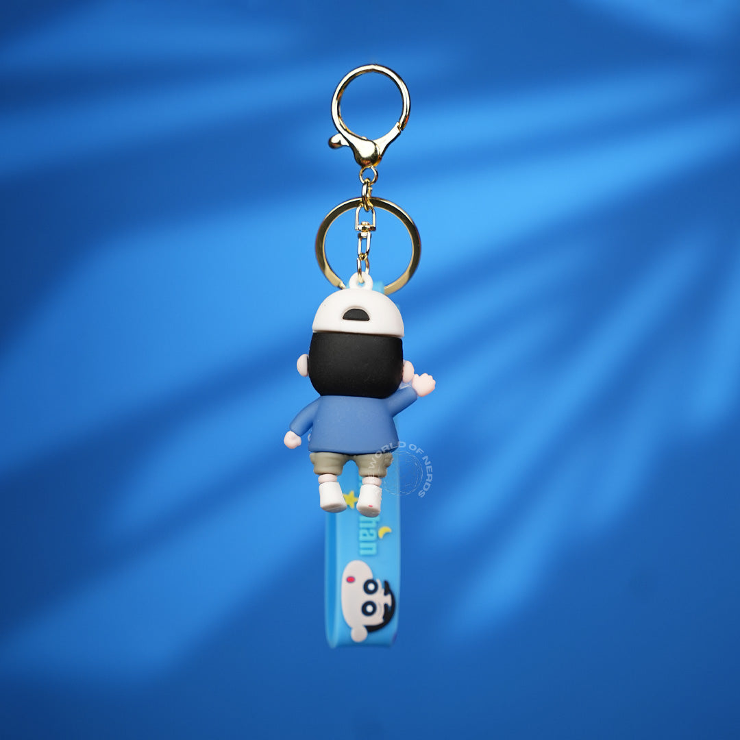 Shin Chan Blue Strap Cartoon Keychain