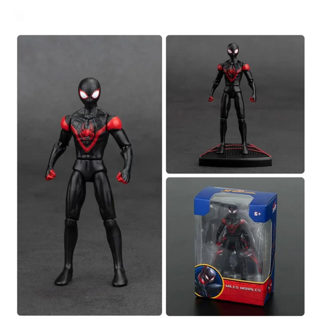 ZD toys Miles Morales Spider-Man Action Figure – Black & Red Suit Collectible - The World Of Nerds