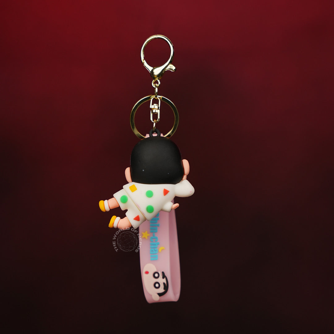 Shinchan White Lying Anime Keychain