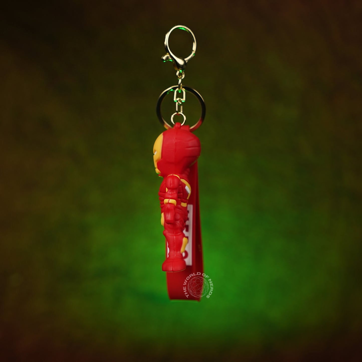 Iron Man Classic Chibi 3D Rubber Keychain with “Hero” Strap - The World Of Nerds