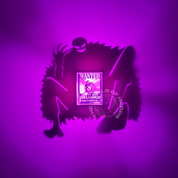 Donquixote Doflamingo Wanted Shadow Light Box – One Piece LED Wall Decor