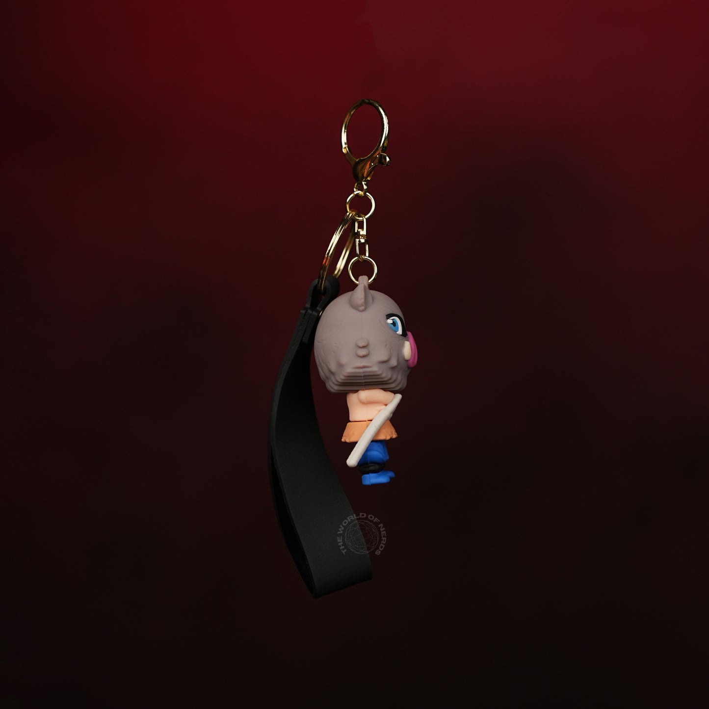 Inosuke Hashibira Dual Blade Chibi Keychain