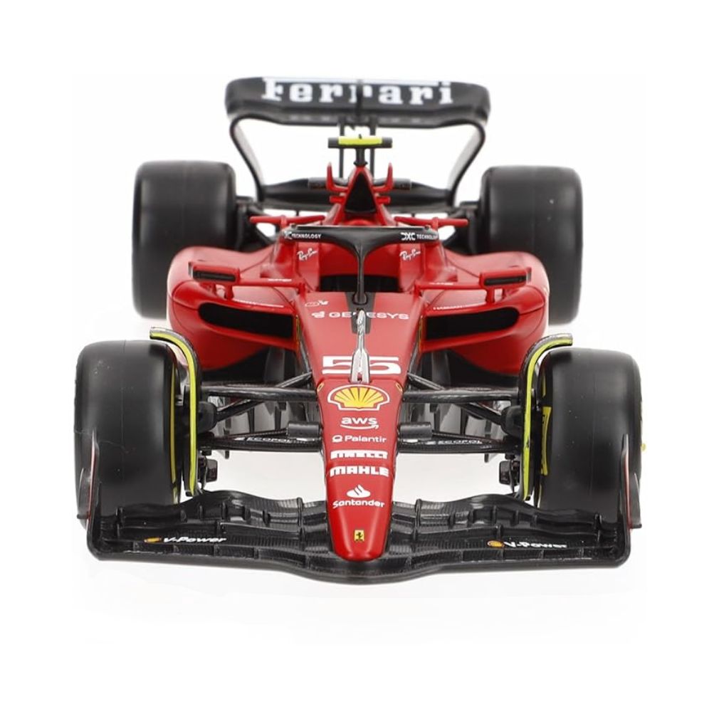 BBURAGO SF 23 RED FERRARI FORMULA RACING WITH DRIVER FIGURE CHARLES LECLERC SCALE - 1:24