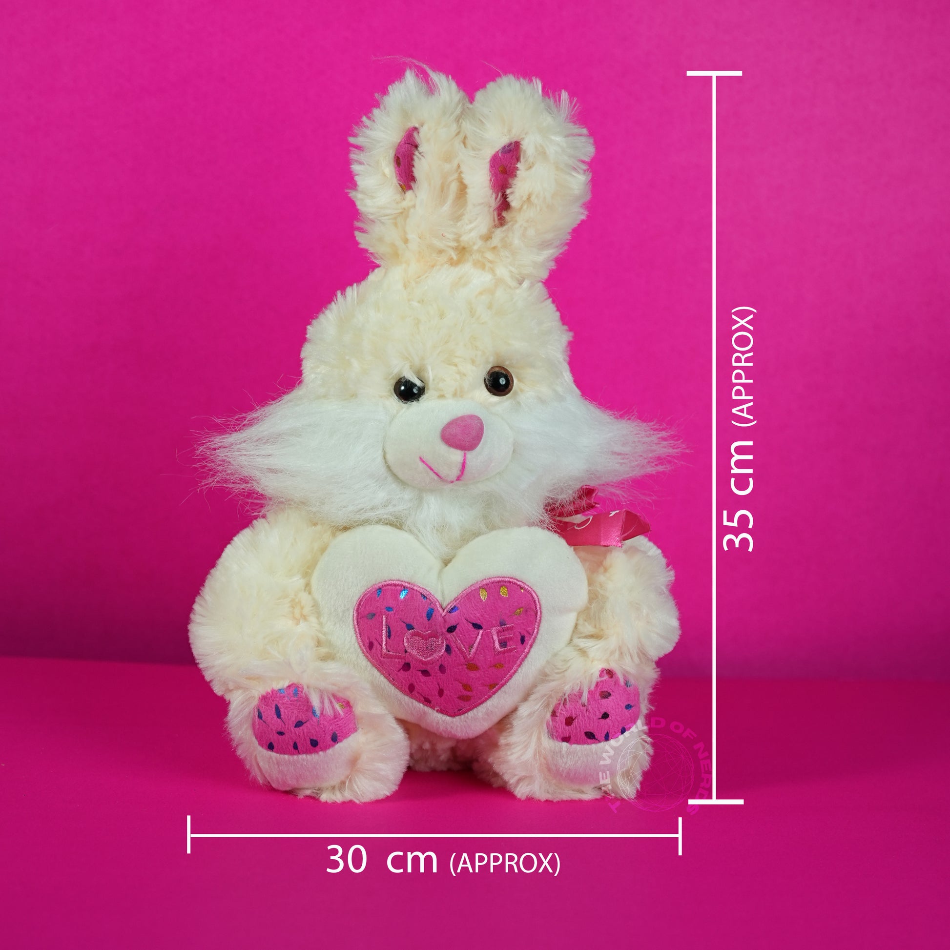 Rabbit Soft Toy – Cream (Heart Edition) - The World Of Nerds