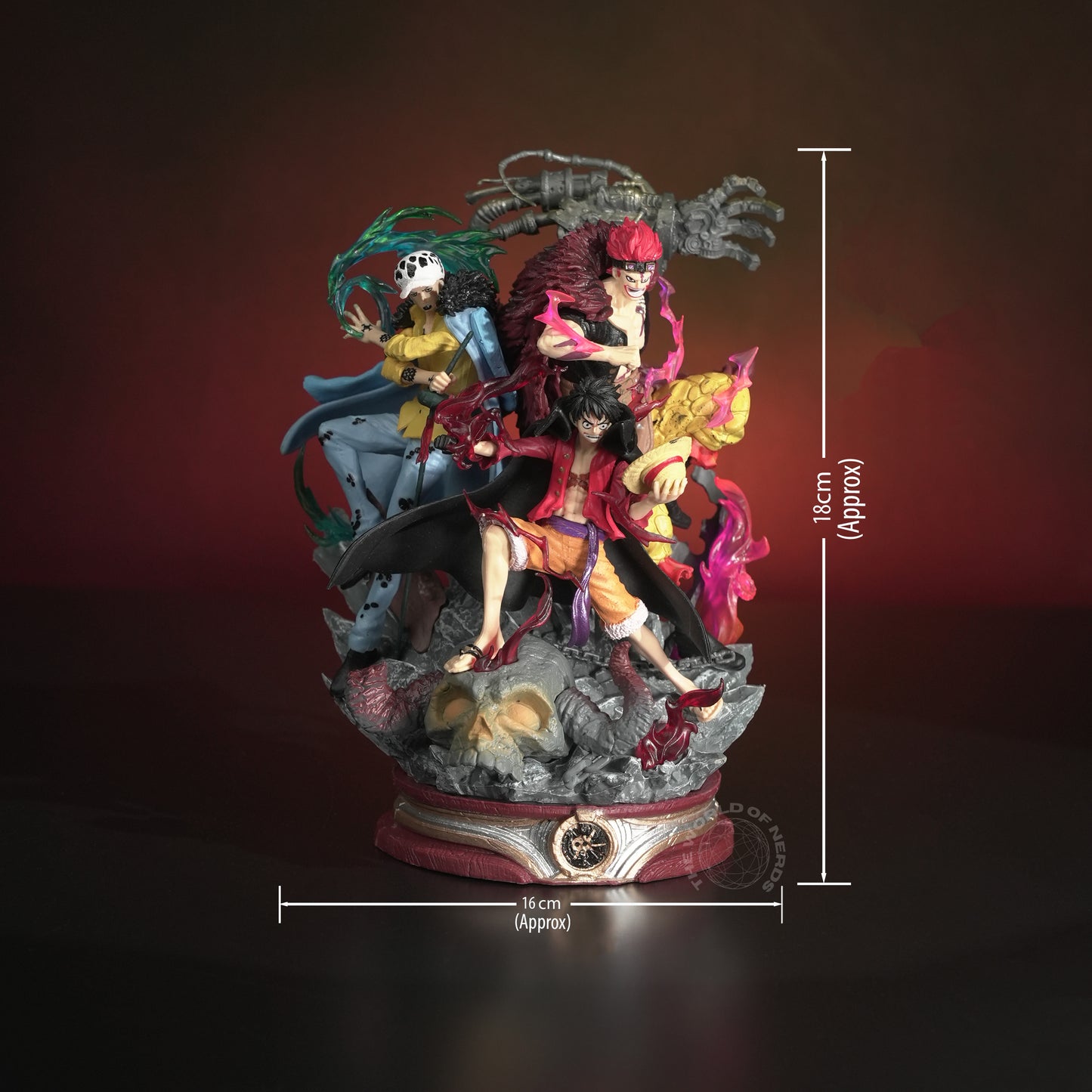 One Piece Brotherhood Action Figure Set – Luffy, Ace & Law 18cm Anime Collectible with Display Base - The World Of Nerds
