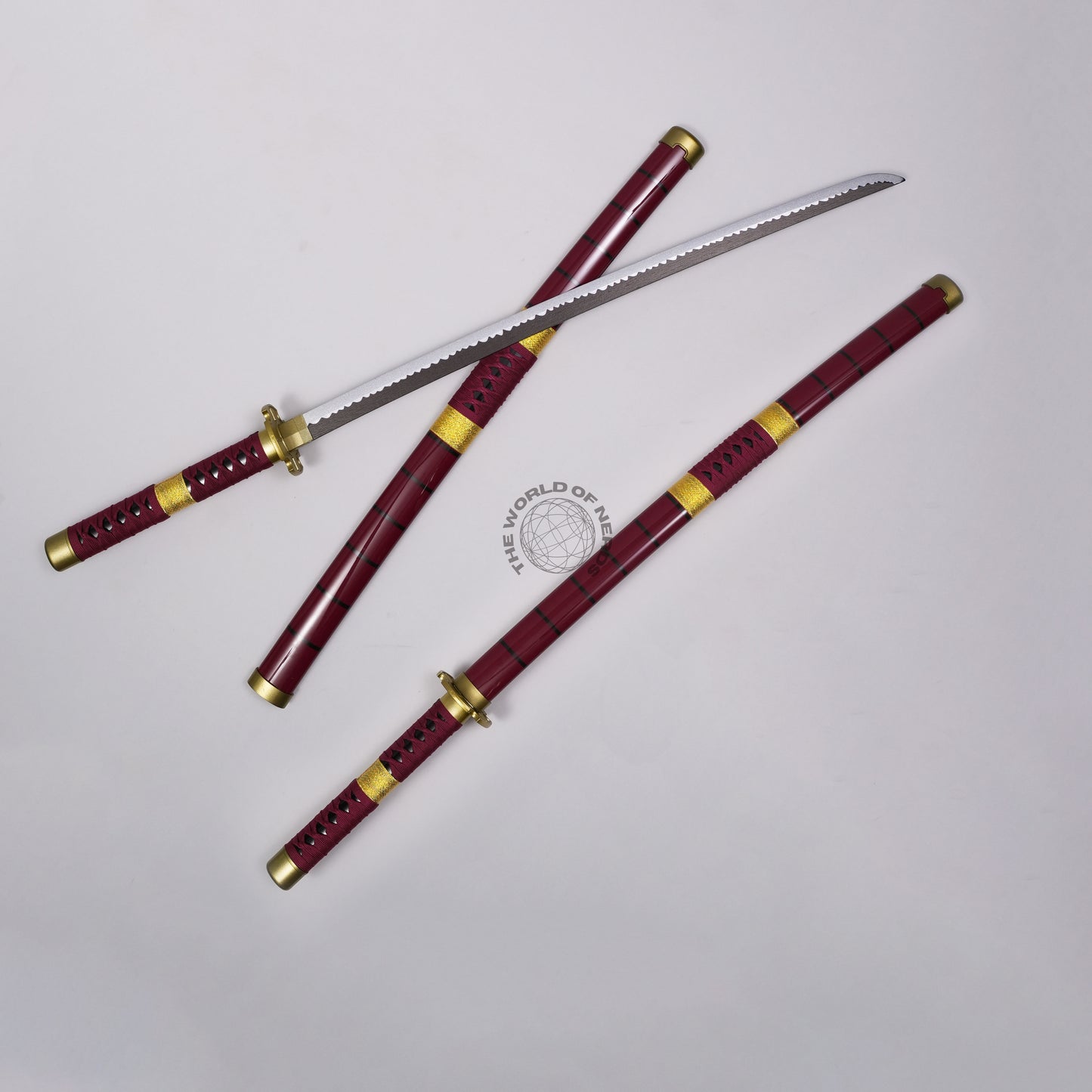 Zoro Red Sandai Kitetsu Wooden Katana – One Piece Anime Sword