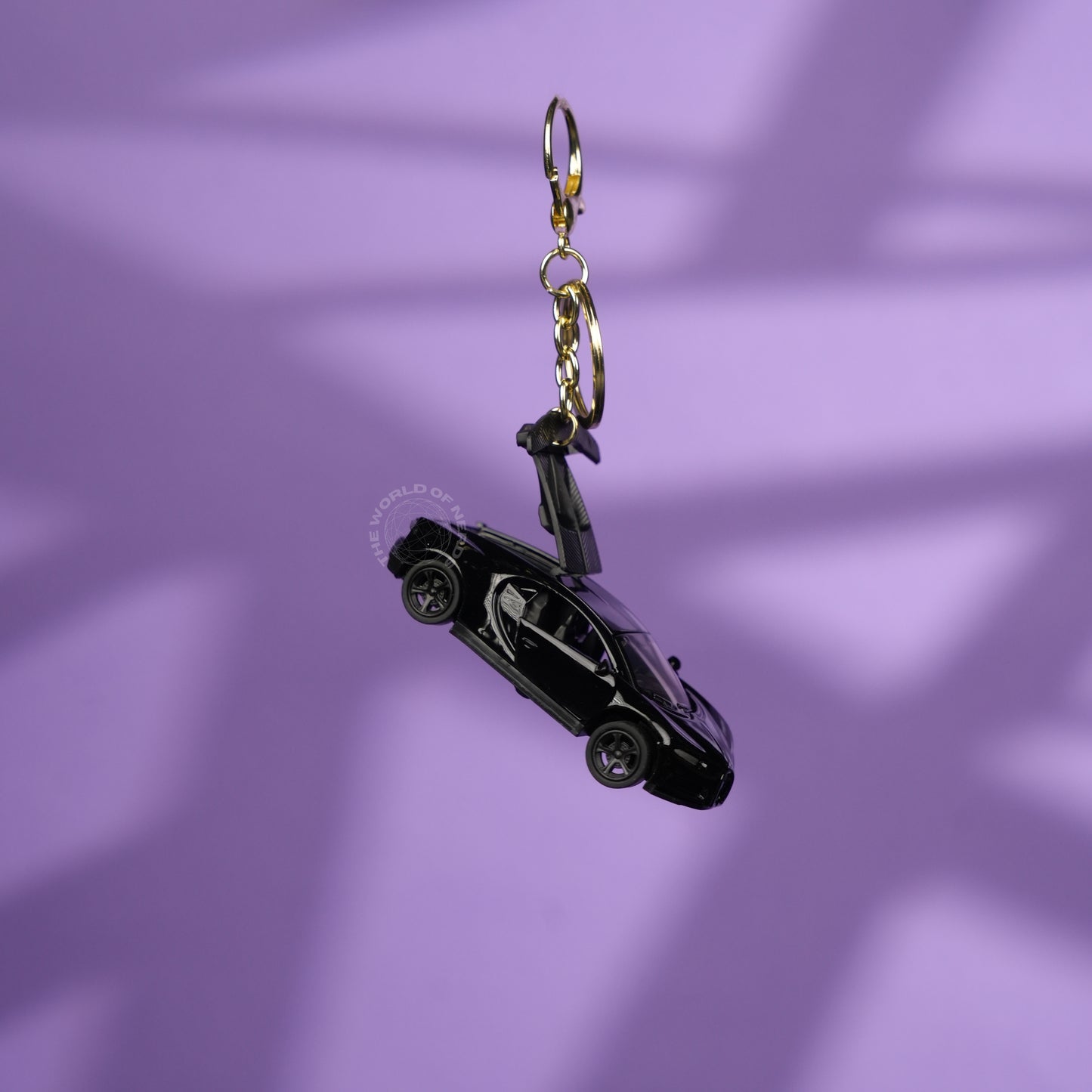 Black Bugatti Sports Car Keychain