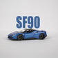 Ferrari SF90 Blue Model Car - 1:32 Scale Diecast