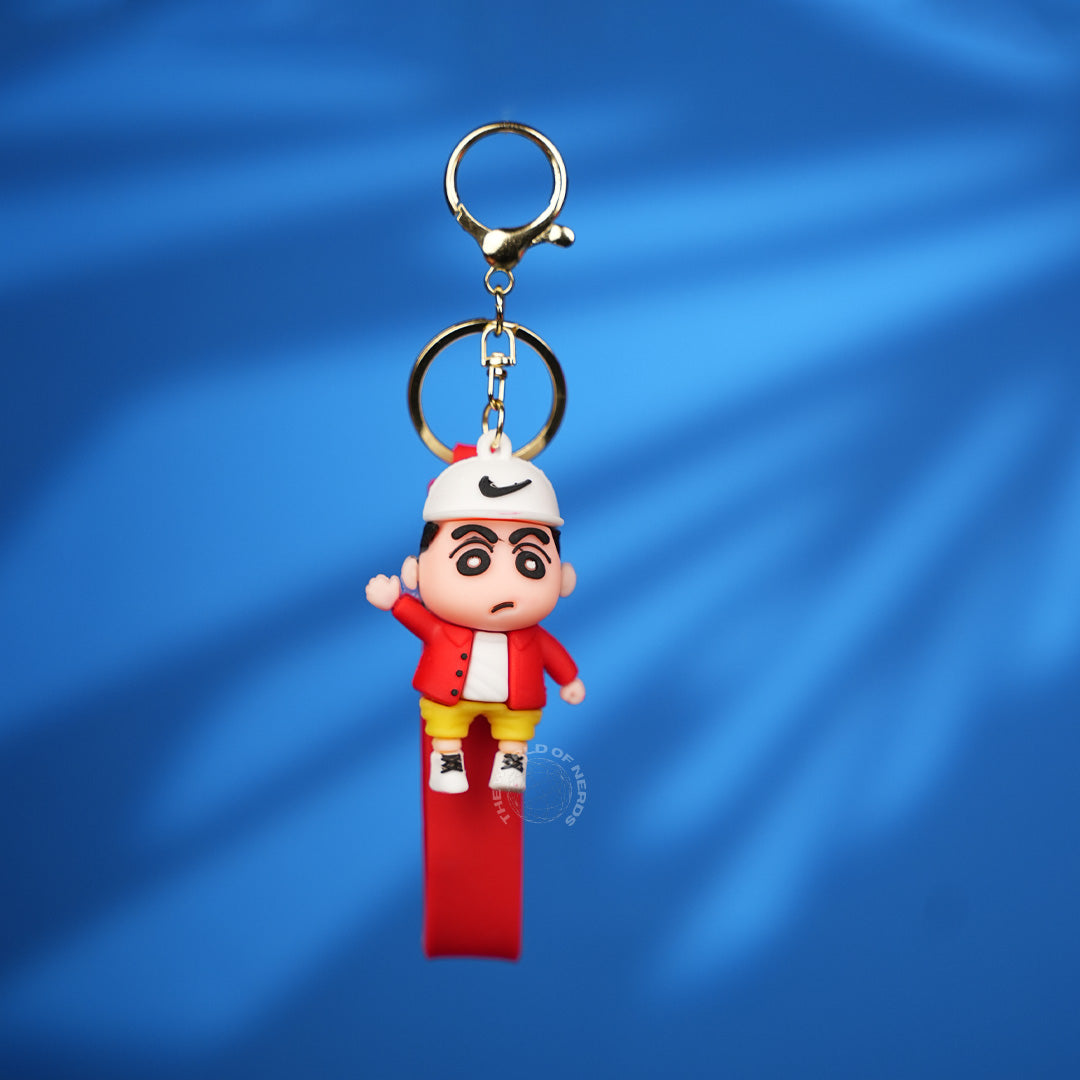 Shin Chan Red Outfit Cartoon Strap Keychain