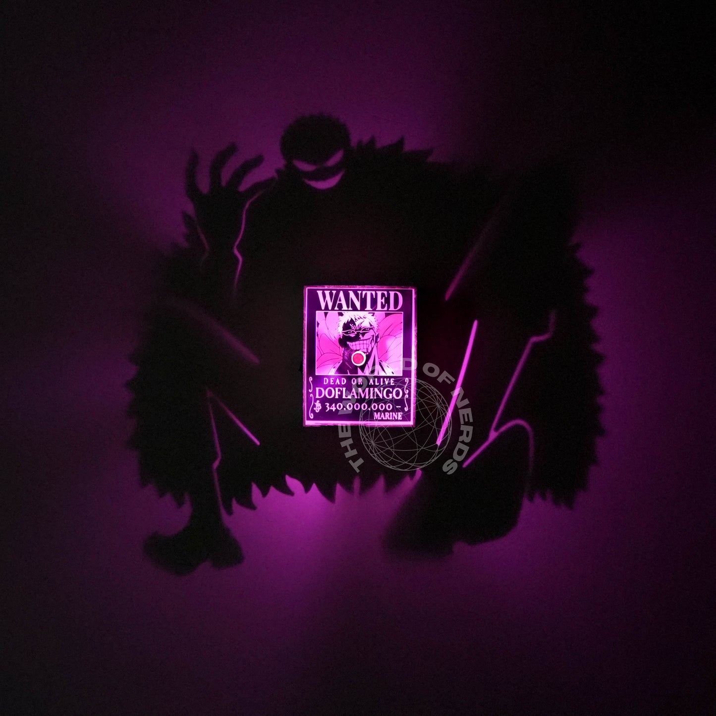 Donquixote Doflamingo Wanted Shadow Light Box – One Piece LED Wall Decor