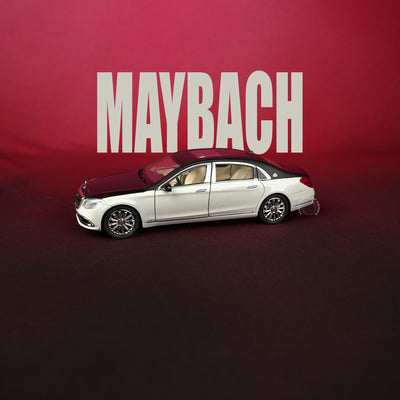 Mercedes-Benz Maybach S-Class White & Black Model Car - 1:24 Scale Diecast - 2