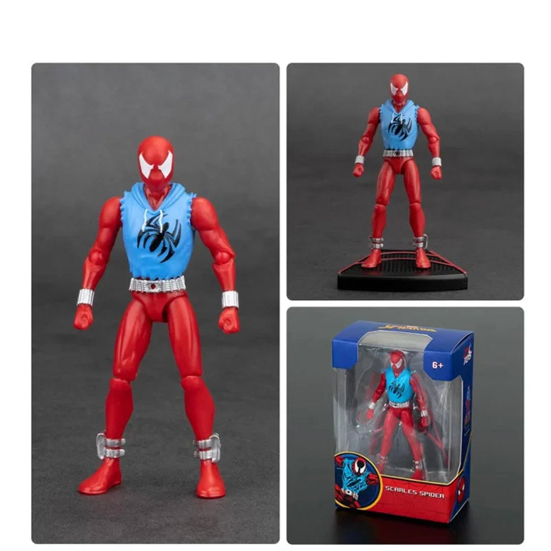 ZD toys Scarlet Spider Action Figure – Classic Red Suit with Blue Hoodie Design - The World Of Nerds