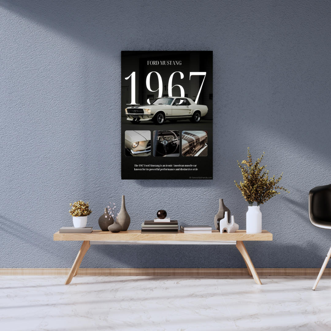 Ford Mustang 1967 A3+ HD Classic Car Wall Poster - The World Of Nerds