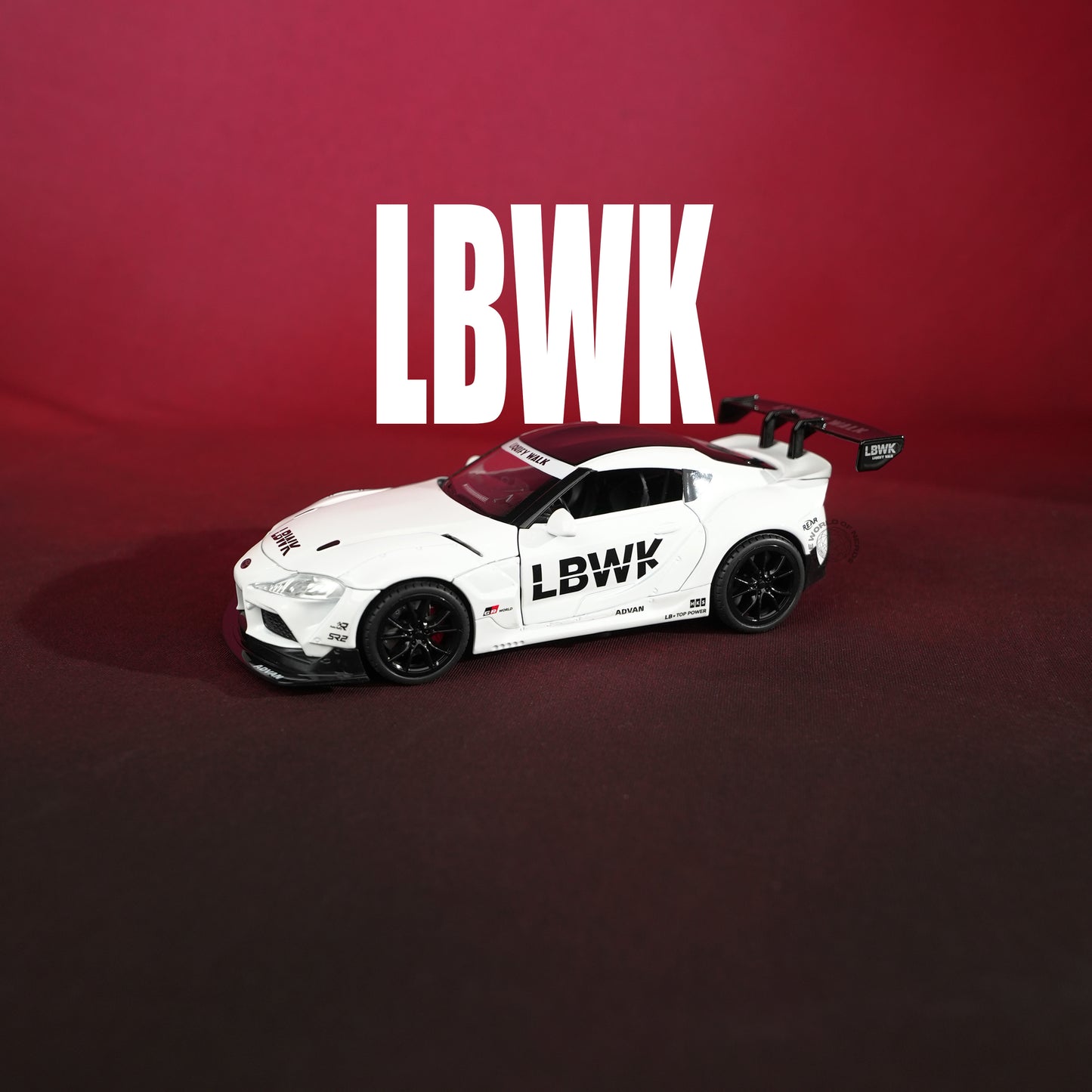Toyota Supra LBWK White Model Car - 1:22 Scale Diecast