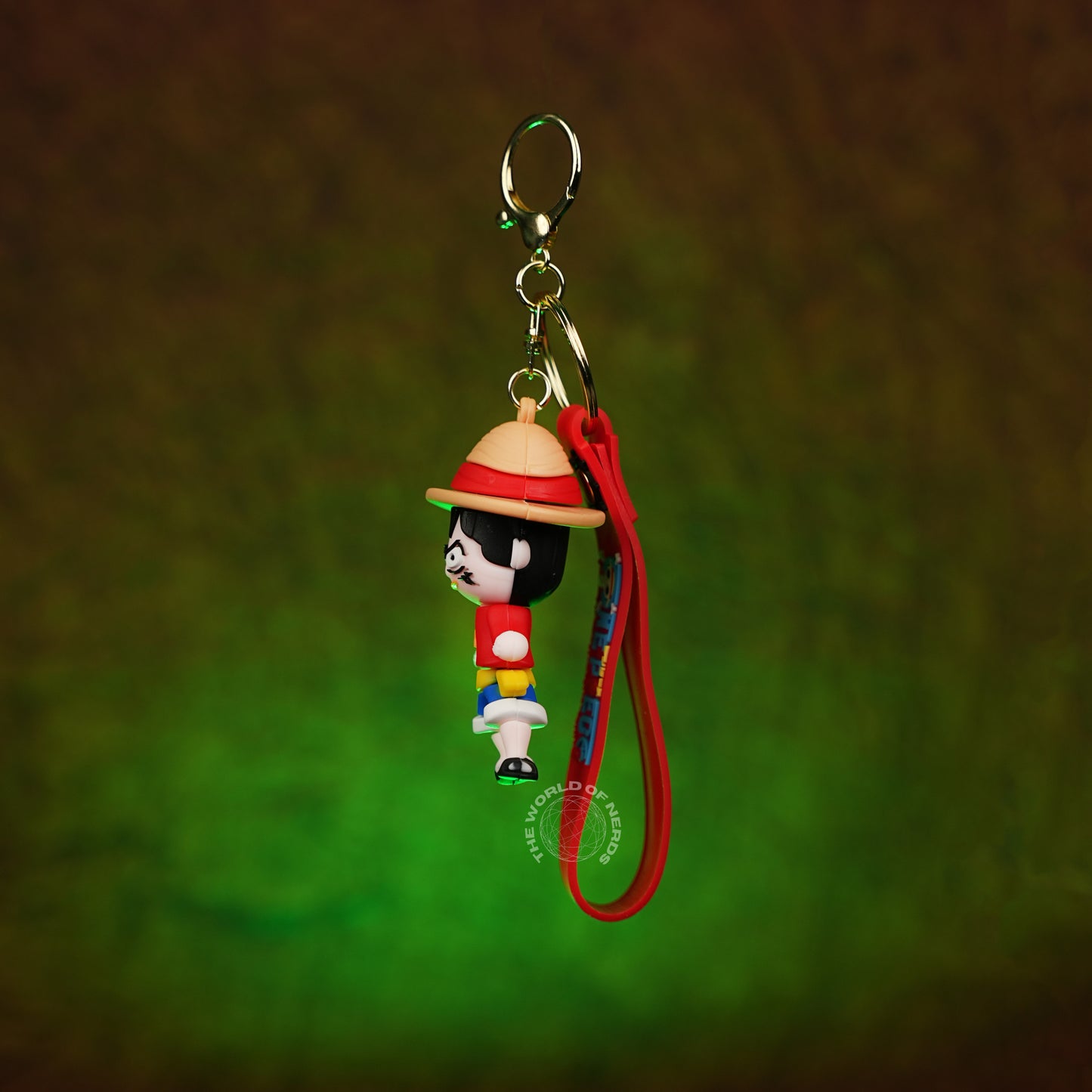 One Piece Monkey D. Luffy Straw Hat Chibi 3D Rubber Keychain - The World Of Nerds