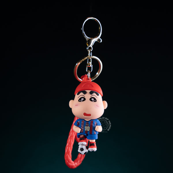 SHIN CHAN IN BLUE JERSEY WITH FOOTBALL KEYCHAIN