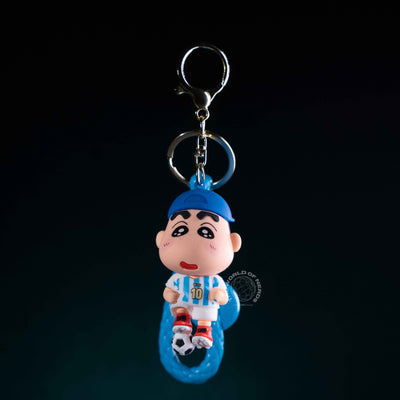 Shin Chan Football Keychain with White Jersey Design