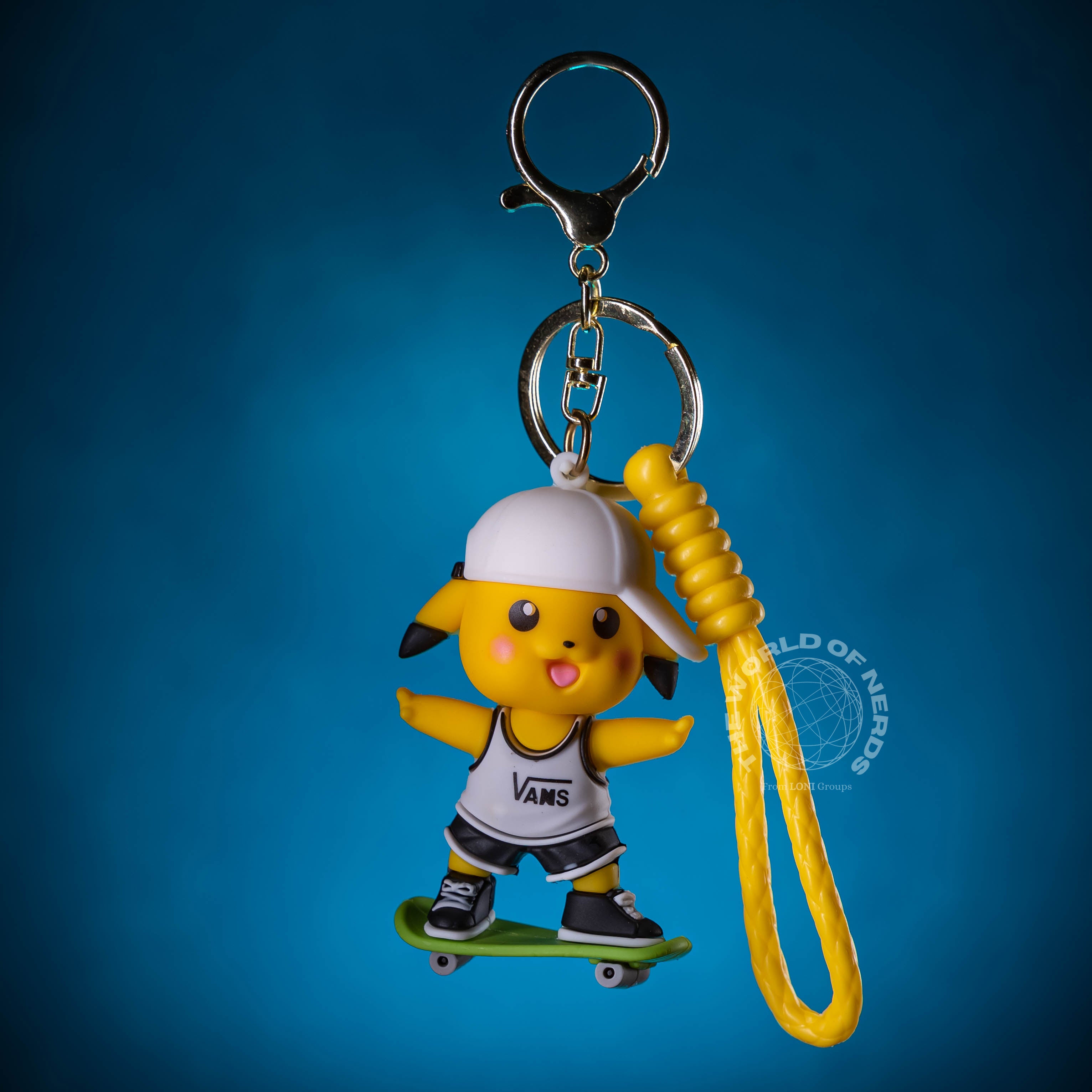 PIKACHU ON SKATEBOARD KEYCHAIN