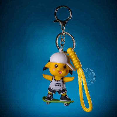 Pikachu Skateboard Keychain - Fun and Unique Accessory for Pokémon Fans