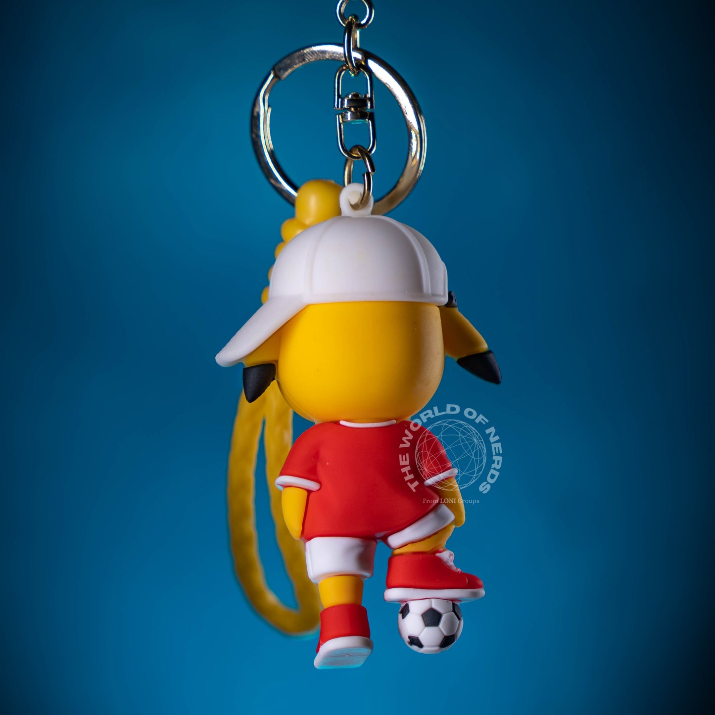 PIKACHU WITH FOOTBALL KEYCHAIN