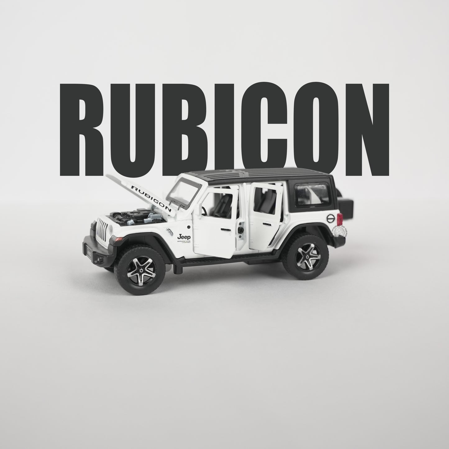 Jeep Wrangler Rubicon White Model Car - 1:32 Scale Diecast