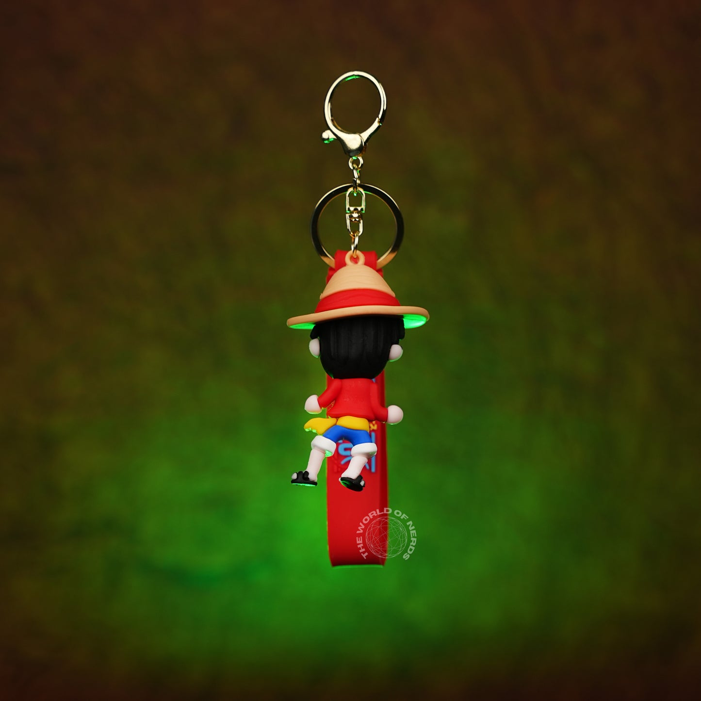 One Piece Monkey D. Luffy Straw Hat Chibi 3D Rubber Keychain - The World Of Nerds