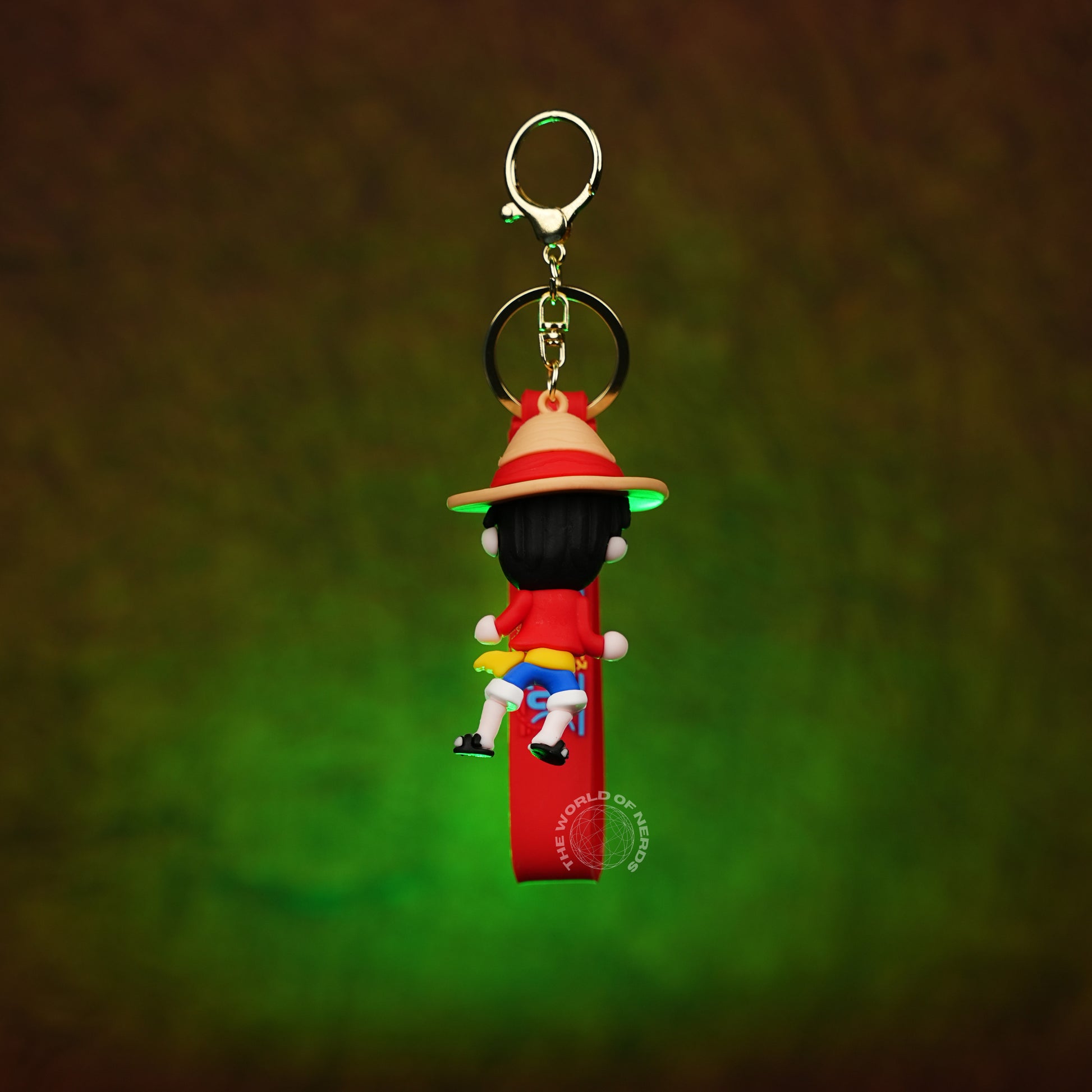 One Piece Monkey D. Luffy Straw Hat Chibi 3D Rubber Keychain - The World Of Nerds