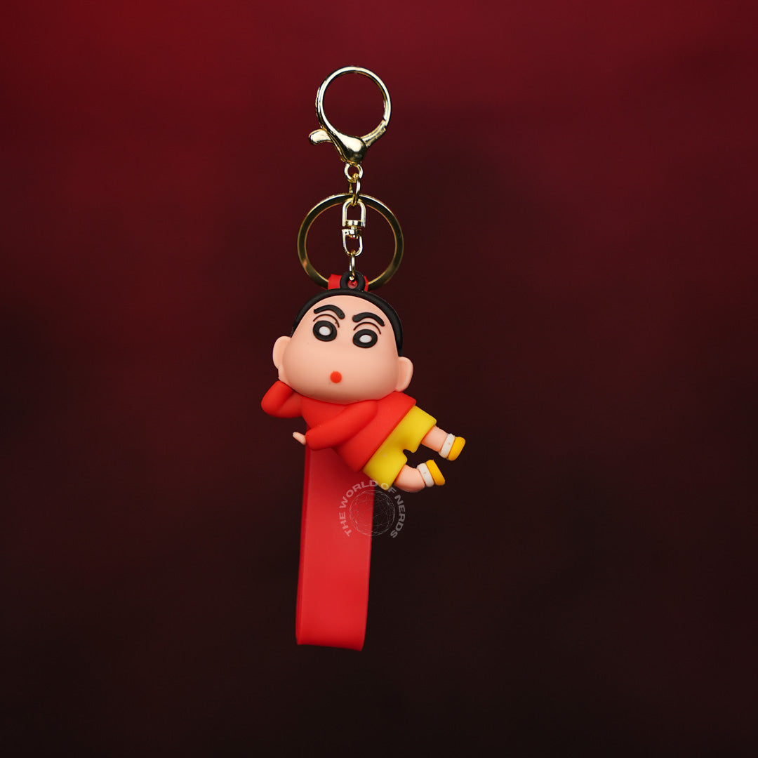 Shinchan Red Lying Anime Keychain